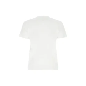 Baumwoll-T-Shirt mit Aufdruck, kurzärmelig, weiss 612964TJVD69000