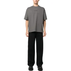 Baumwoll-T-Shirt mit gesticktem Logo «Grey» 612966TNVG91300