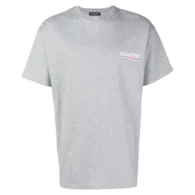 Baumwoll-T-Shirt mit politischem Logo «Grey» BLGA-508203-TAV44-GY