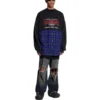 BB Authentic Patched Langarm-T-Shirt «Black Blue» 698227TMM085212