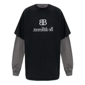 BB Be Different T-Shirt mit Aufnähern, Langarm-T-Shirt «Black Grey» 720407TNVV31070