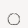 BB Icon dünnes Gourmette-Armband für Herren in Antiksilber