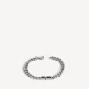 BB Icon dünnes Gourmette-Armband für Herren in Antiksilber