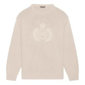 BB Laurel Crown Logo Rundhals-Strickpullover «Beige» 664369T32119028