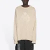 BB Laurel Crown Logo Rundhals-Strickpullover «Beige» 664369T32119028