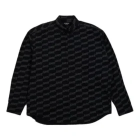BB Monogram Langarmhemd mit Knöpfen «Black» 662983TML361269