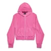 BB Motel Kapu-Hoodie mit Reissverschluss, tailliert «Dark Pink» 791755TQVU85803