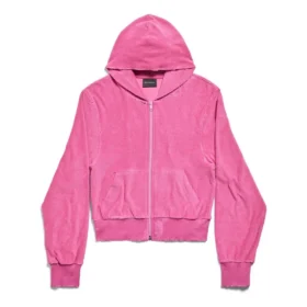 BB Motel Kapu-Hoodie mit Reissverschluss, tailliert «Dark Pink» 791755TQVU85803
