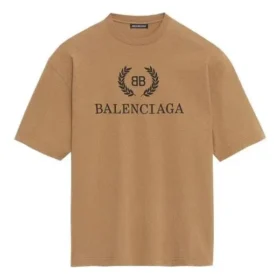 BB-Muster-Print, kurzärmelig, Unisex, Khaki 578139TEV529610