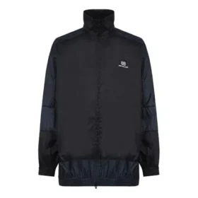 BB Patchwork-Nylon-Windjacke mit durchgehendem Reissverschluss «Navy Black» 623019TIO544100