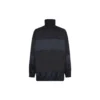 BB Patchwork-Nylon-Windjacke mit durchgehendem Reissverschluss «Navy Black» 623019TIO544100