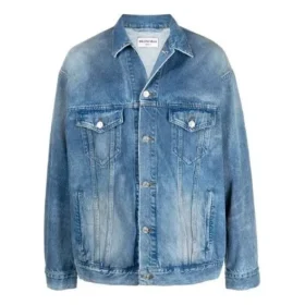 BB Sprayed Denim-Jacke, weite Passform «Electric Blue Fuchsia» 678354TCW030406