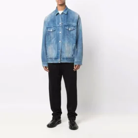 BB Sprayed Denim-Jacke, weite Passform «Electric Blue Fuchsia» 678354TCW030406