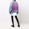 BB Sprayed Denim-Jacke, weite Passform «Electric Blue Fuchsia» 678354TCW030406