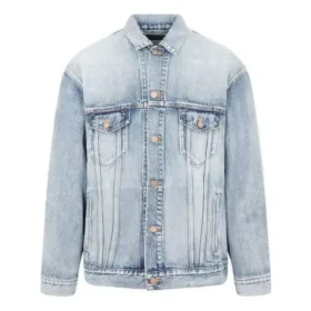 BB Sprayed Denim-Jacke, weite Passform «Hellblau Gelb» 678354TDW143341