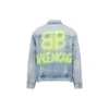 BB Sprayed Denim-Jacke, weite Passform «Hellblau Gelb» 678354TDW143341