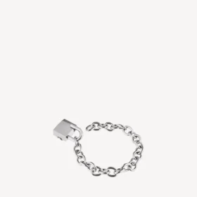 Bb-Vorhängeschloss-Armband in Silber/Antiksilber