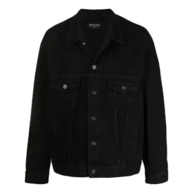 Bekleidungsverleih Denim-Jacke, kastenförmige Passform «Schwarz» 675206TEW051105
