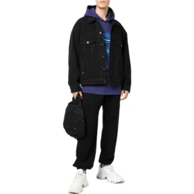 Bekleidungsverleih Denim-Jacke, kastenförmige Passform «Schwarz» 675206TEW051105