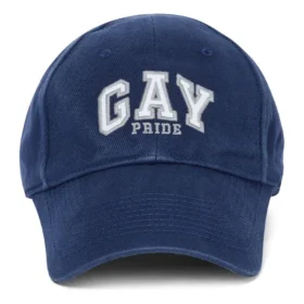 Bestickte Pride-Baseballkappe aus Baumwoll-Twill «Blau» 670810410B24000