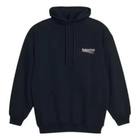 Bestickter Oversize-Hoodie mit Political Campaign-Aufdruck «Black White» 620947TKVI91070