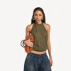Bolero-Bowling-Tasche für Damen, Mini, in hellbraunem Cowboy-Leder