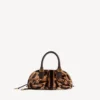Bolero-Bowling-Tasche Mini für Damen in Beige/Mokka