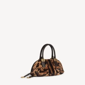 Bolero-Bowling-Tasche Mini für Damen in Beige/Mokka