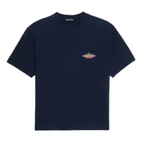 Bonjour Balenciaga Baumwoll-T-Shirt mit Rundhalsausschnitt «Navy» 594579THV608065