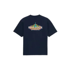 Bonjour Balenciaga Baumwoll-T-Shirt mit Rundhalsausschnitt «Navy» 594579THV608065