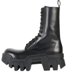 Bulldozer Schnürstiefel «Schwarzes pflanzlich gegerbtes Kalbsleder» 671554WBCQ01000
