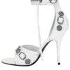 Cagole 110 mm Sandalen «White Arena Lambskin» 743057WAD4E9081