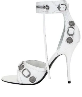 Cagole 110 mm Sandalen «White Arena Lambskin» 743057WAD4E9081