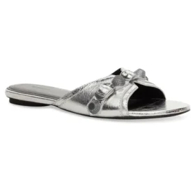 Cagole Metallic-Pantoletten «Silver Black» 694342WBDK38018