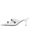 Cagole Pantoletten mit High Heels «Weisses Lammleder» 714253WAD4E9081