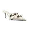 Cagole Pantoletten mit High Heels «Weisses Lammleder» 714253WAD4E9081