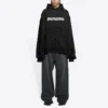 Caps Destroyed Hoodie «Black White» 659403TKVB61093