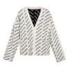 Cardigan mit durchgehendem Logo «Chalky White Black» 736248T32339054