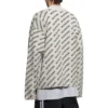 Cardigan mit durchgehendem Logo «Chalky White Black» 736248T32339054