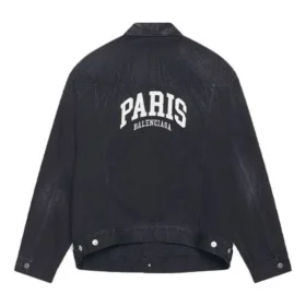 Cities Paris Oversize-Denim-Jacke «Washed Black White» 690198TBP479034