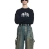 City Paris Sweatshirt mit Rundhalsausschnitt «Black White» 676629TLVL81070