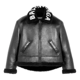 Cocoon-Leder-Aviator-Jacke «Black» 646456TKS311069