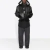 Cocoon-Leder-Aviator-Jacke «Black» 646456TKS311069