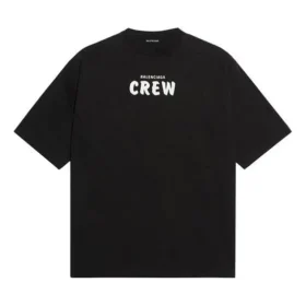 Crew-Print, locker sitzend, kurzärmelig, schwarz 620941TIV741070