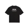 Crew-Print, locker sitzend, kurzärmelig, schwarz 620941TIV741070