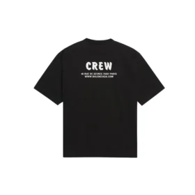 Crew-Print, locker sitzend, kurzärmelig, schwarz 620941TIV741070