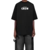 Crew-Print, locker sitzend, kurzärmelig, schwarz 620941TIV741070
