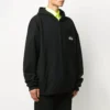Crew-Shirt mit Alphabet-Aufdruck und Reissverschluss, Unisex, Schwarz 620974TIV751070