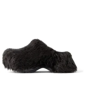 Crocs Pantoletten «Black Fake Fur on Rubber» 720762W0FOU1000