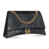 Crush Crocodile Medium Kettenhandtasche «Black» 716393210IX1000